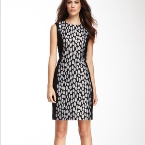 DVF Diane Von Furstenberg Tilda sheath dress size 8 black white slimming